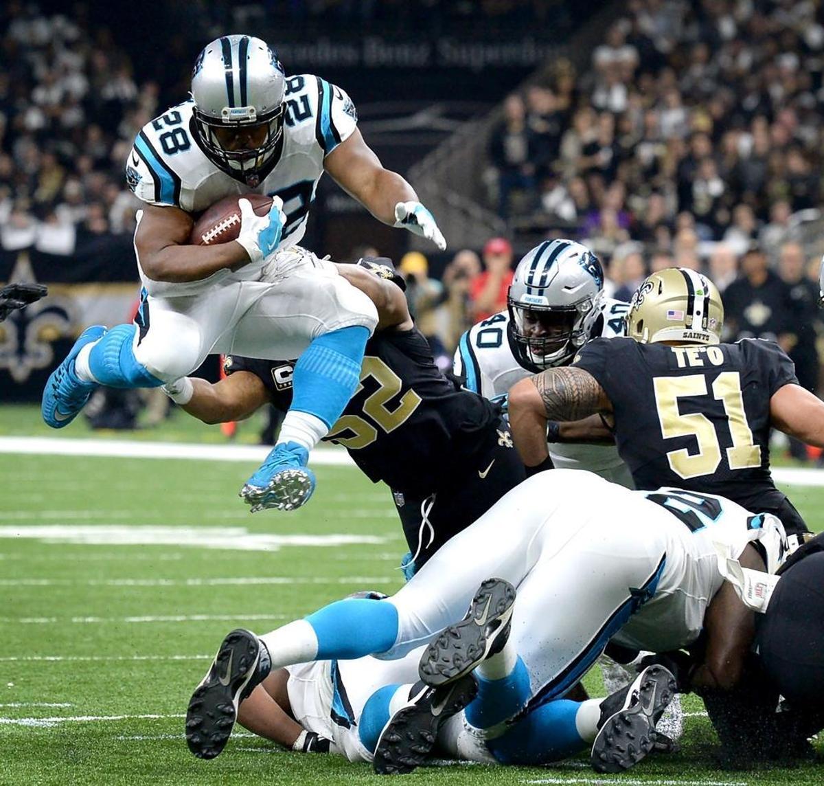Carolina Panthers running back Jonathan Stewart, the team’s all-time leading rusher, was a salary-cap casualty after the 2017 season.