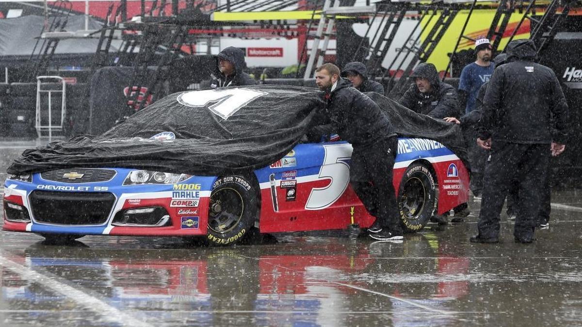 Charlotte Motor Speedway is hoping for better luck with the new All-Star Race format than it had with Friday’s weather. Rain played havoc with the schedule, with crew members, including those pushing driver Kasey Kahne's car through the garage area, unable to take the tarps of the cars for much of the day.