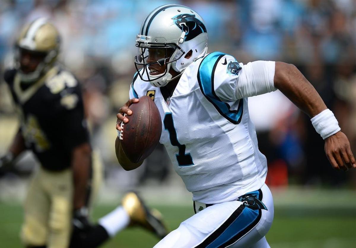 Carolina Panthers quarterback Cam Newton threw three interceptions and no touchdown passes in Carolina’s 34-13 loss to New Orleans Sunday.