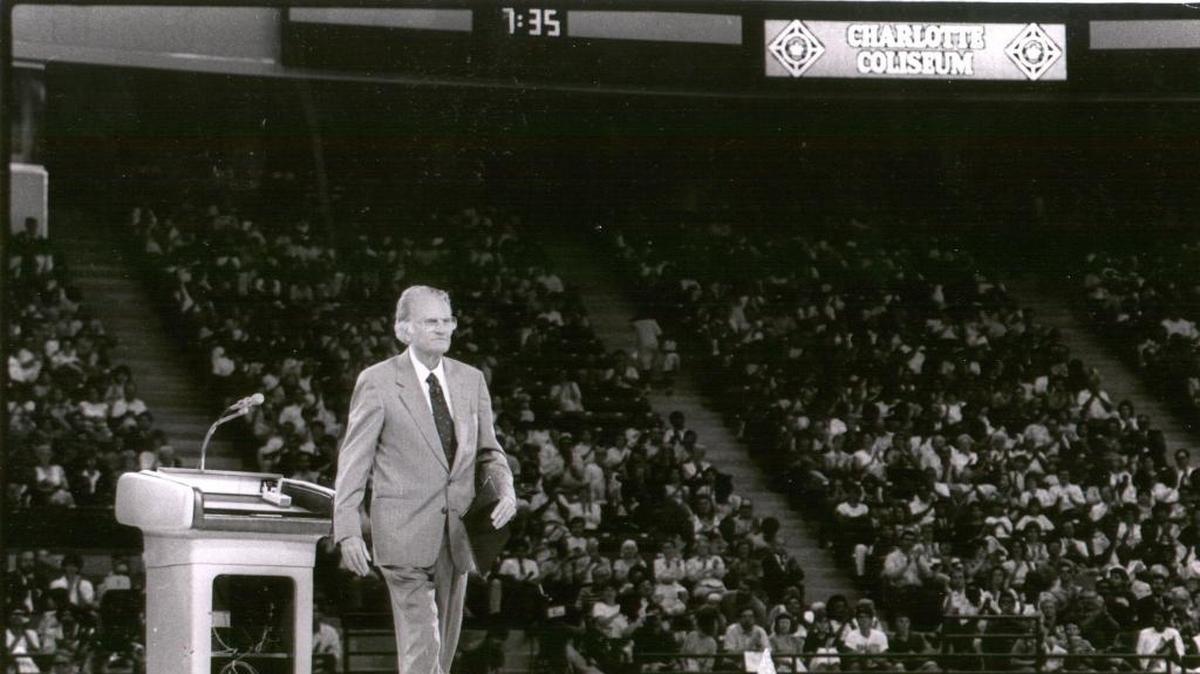 In August 1988, Graham dedicated the then-new (and now demolished) Charlotte Coliseum – the original home of the Charlotte Hornets.