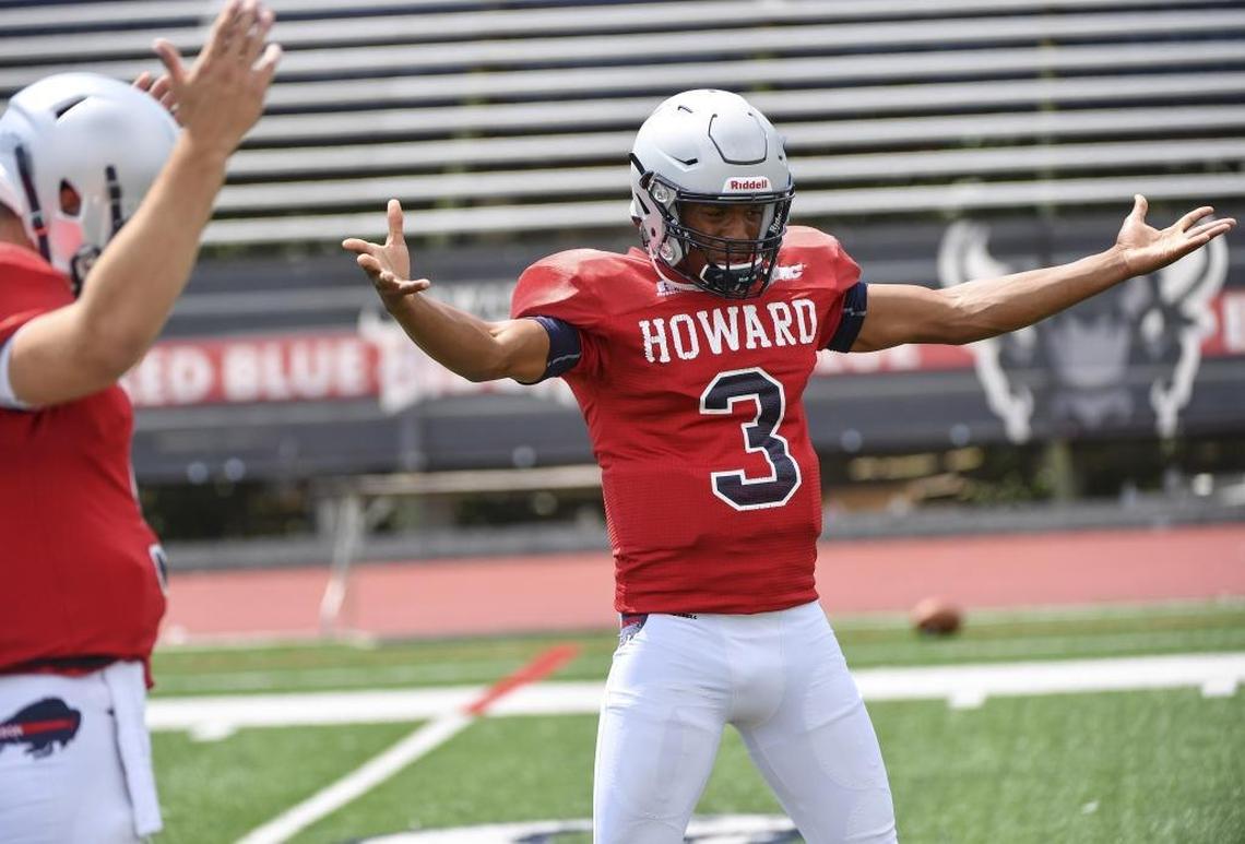 Caylin Newton (3) is a freshman quarterback at Howard and also the younger brother of Cam Newton.