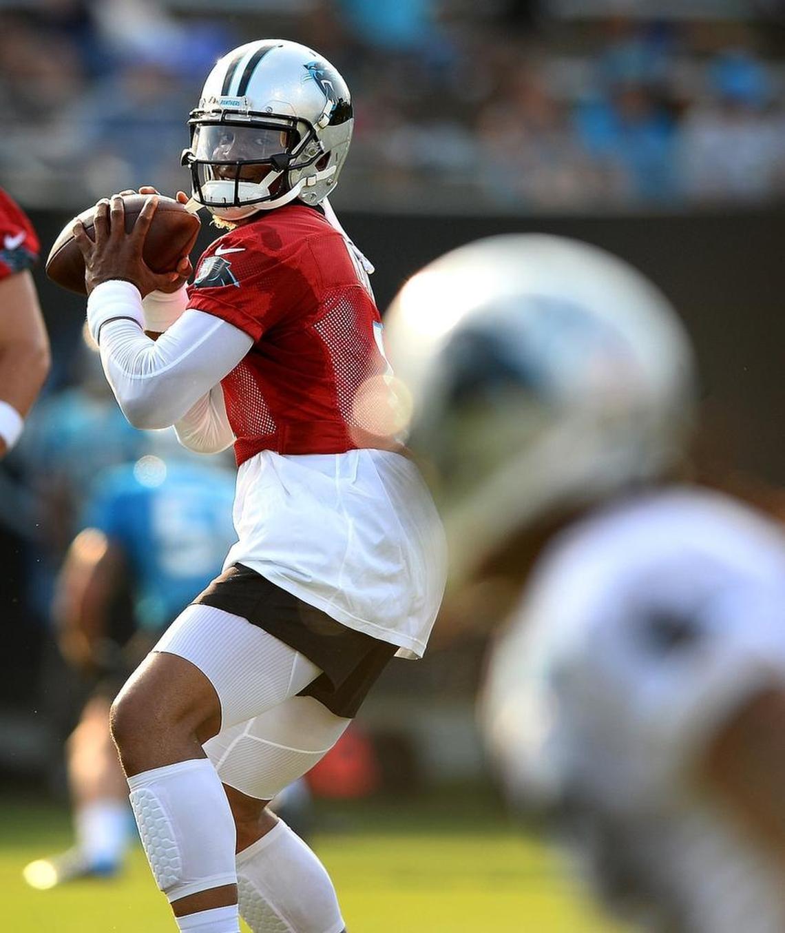 Carolina Panthers quarterback Cam Newton is throwing a limited amount in practice to make sure his surgically repaired throwing shoulder is ready for Week 1 in September.