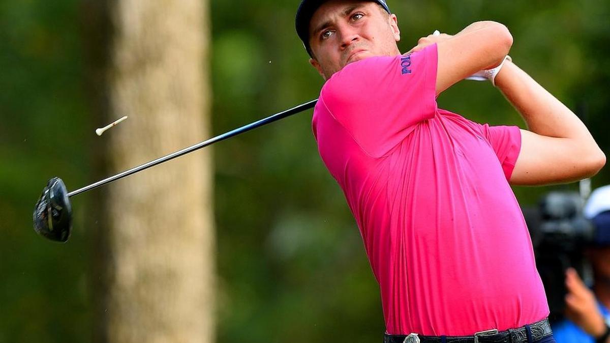 Justin Thomas watches his drive from the 15th tee during the final round of the PGA Championship at Quail Hollow. Thomas, 24, would win the tournament.
