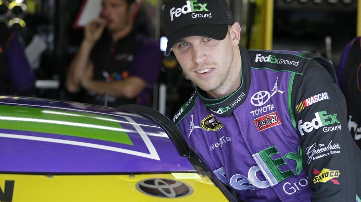 
Denny Hamlin is driving in the NASCAR Sprint Cup series with a trn ACL he suffered playing basketball. He says the injury won’t prevent him from competing for the Chase title, or from playing basketball again after surgery. 
