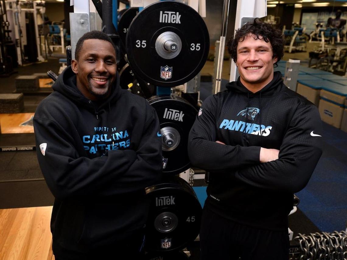 Carolina Panthers linebackers Thomas Davis (left) and Luke Kuechly have formed the NFL’s best tandem at the position for the last several years.