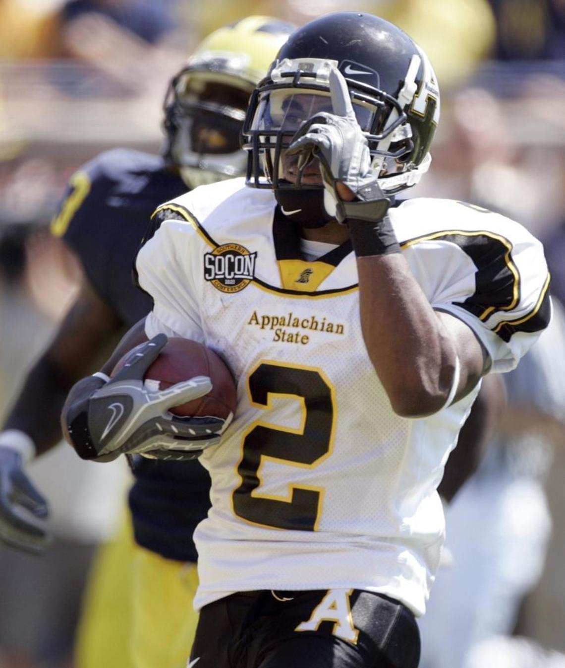 Dexter Jackson scored twice against Michigan for Appalachian State, both on the very same play.