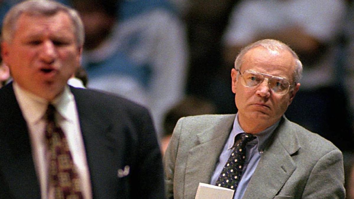 
Bill Guthridge (right), for 30 years the top assistant to former North Carolina basketball coach Dean Smith, died Tuesday night. He was 77.
