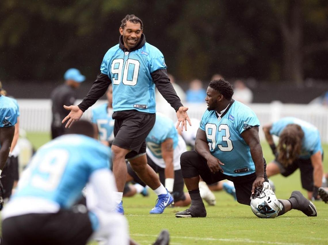 Carolina Panthers defensive end Julius Peppers (90) signed a one-year contract in March to return to his original team. He played for Carolina the first time around from 2002-2009.