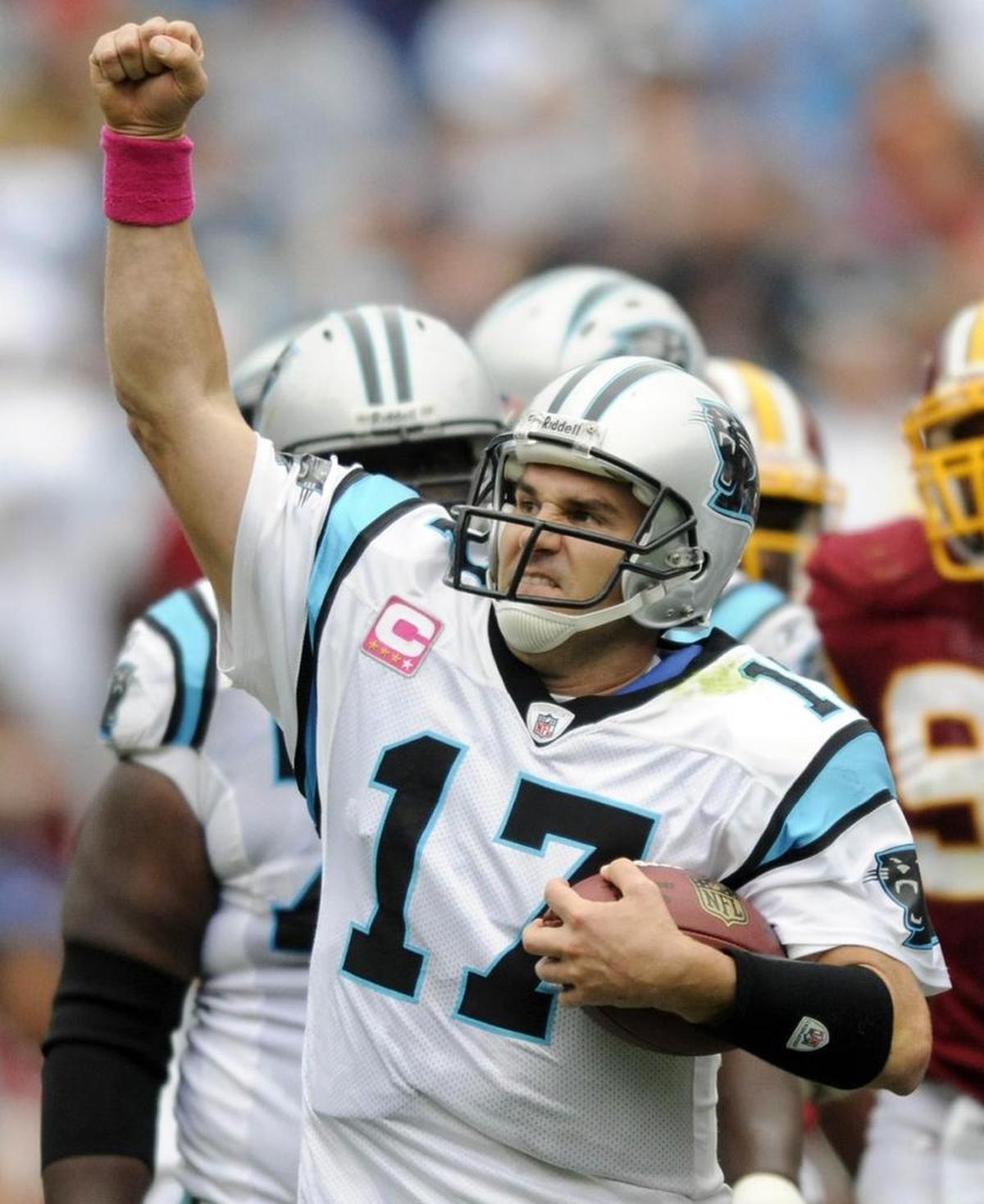 Panthers quarterback Jake Delhomme directed the team to a Super Bowl berth in the 2003 season, his first season in Charlotte.