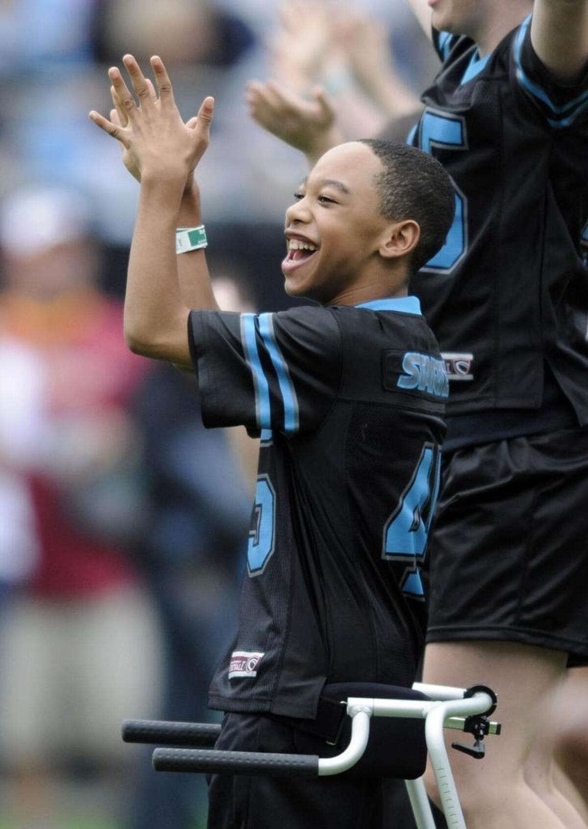 Chancellor Lee Adams, the son of Rae Carruth, at age 9. Chancellor Lee has long shown a striking facial resemblance to his imprisoned father.