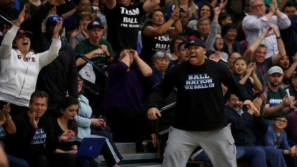 LaVar Ball (center) is now mostly known as the father of UCLA basketball star Lonzo Ball and his two younger brothers, but LaVar Ball also has a Charlotte connection.