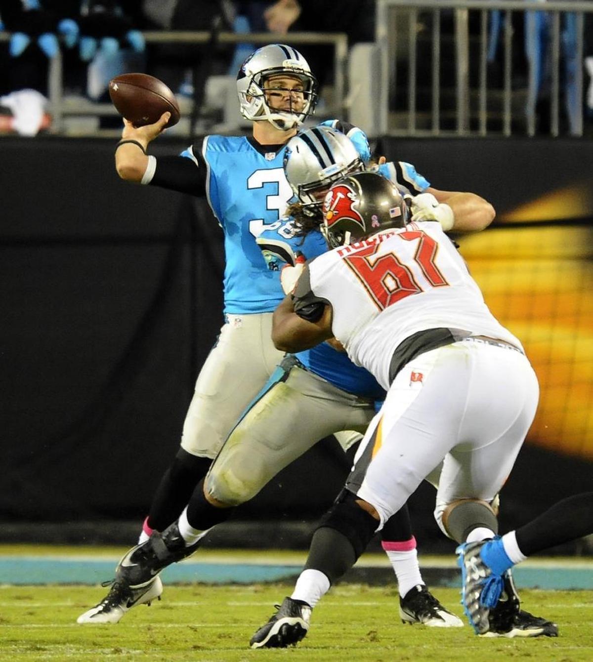 Of Derek Anderson’s four career starts with Carolina, three have come against Tampa Bay. Anderson is 2-1 in those games. The fourth start came against Seattle last season, when Anderson started the game but played only briefly when Cam Newton was benched for a series due to a dress-code violation.