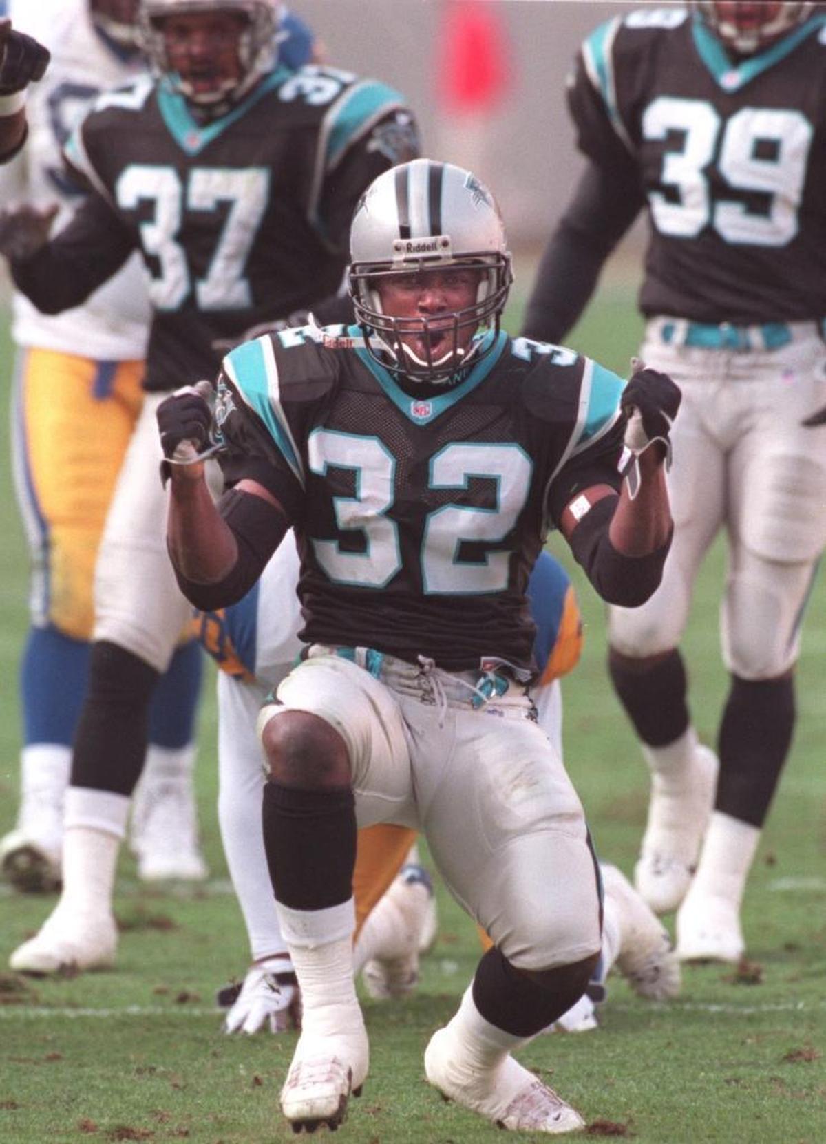 The late Fred Lane (32), shown in a 1998 file photo. Lane was shot to death in 2000 in Charlotte by his wife, Deidra Lane. At the time, he was the Panthers’ leading rusher.