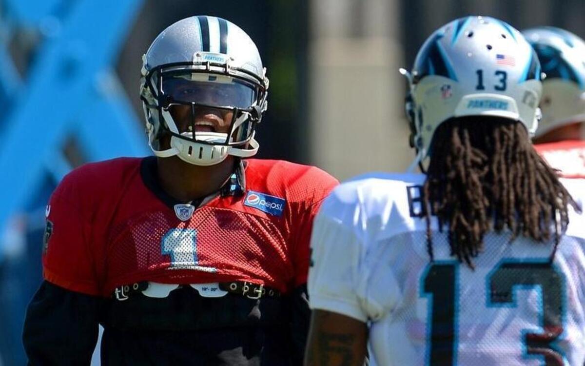 It’s time for Carolina Panthers quarterback Cam Newton (1) to tell wide receiver Kelvin Benjamin (13) he’ll need to spread the ball around more, starting Sunday.