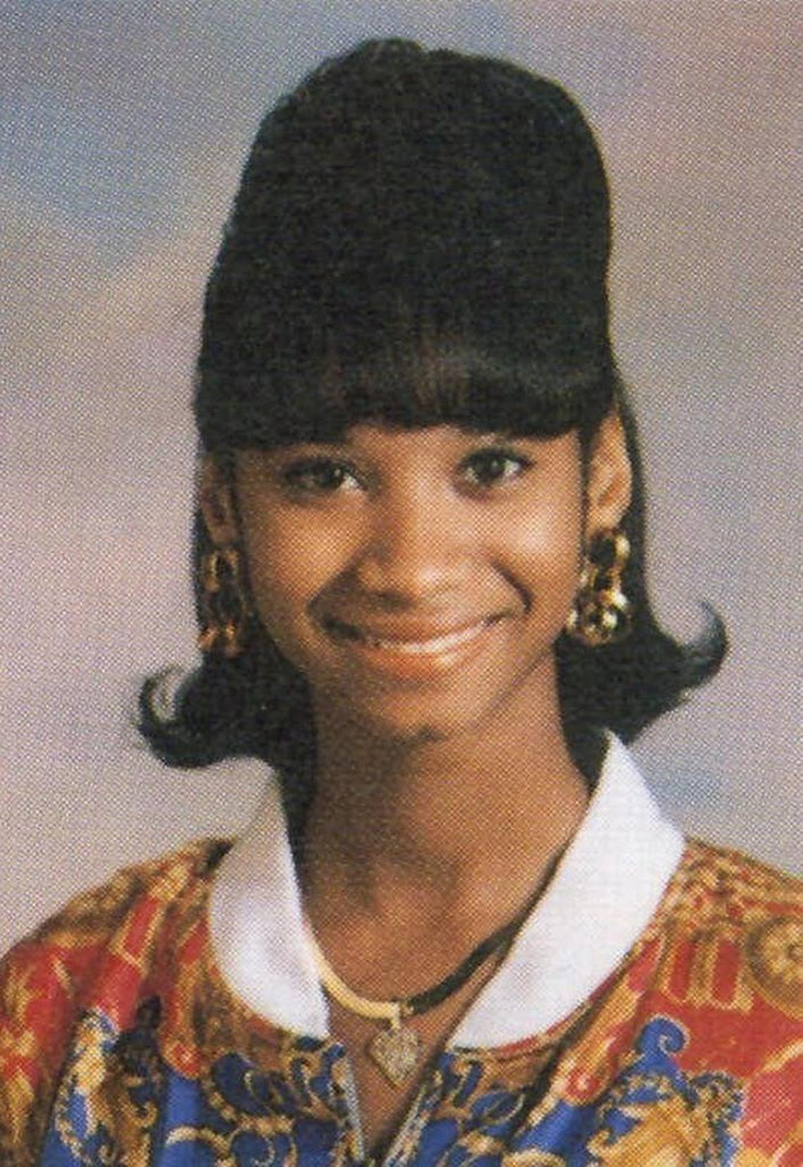 Cherica Adams graduated from West Charlotte High. This is a photo from the 1993 West Charlotte High yearbook.