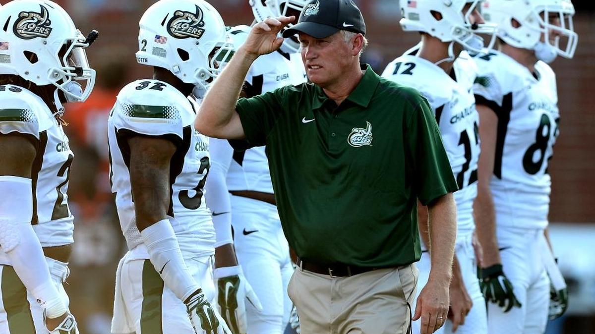 
Charlotte 49ers head coach Brad Lambert, shown in a 2014 file photo, says his team’s first season in Conference USA will be extremely challenging. 
