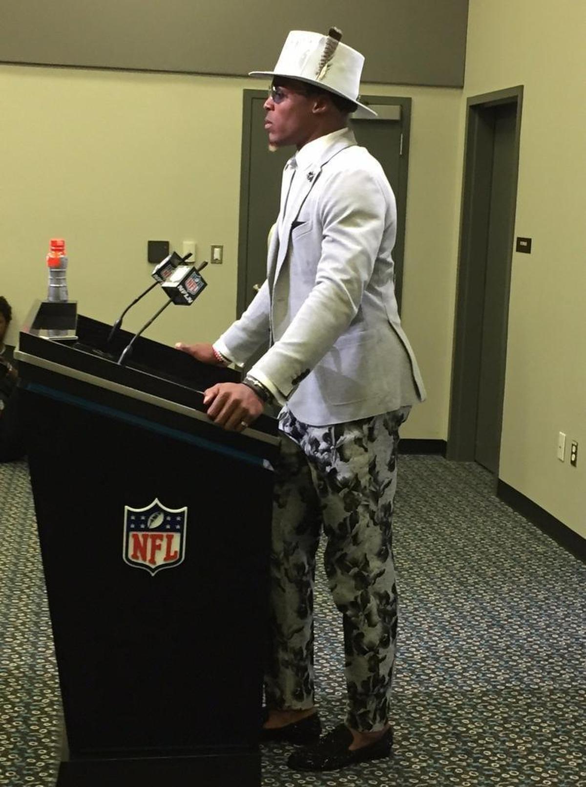 Cam Newton, shown on Sunday following Carolina’s 34-13 loss to New Orleans, did not protest that day but sounds like he likely will in the Panthers’ away game at New England Oct. 1st.