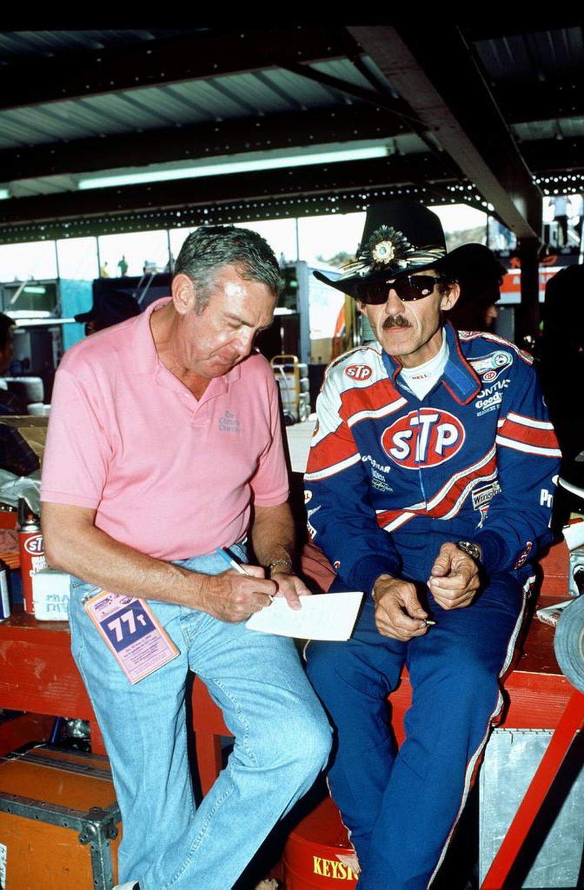 Tom Higgins with seven-time NASCAR champion Richard Petty in 1996.