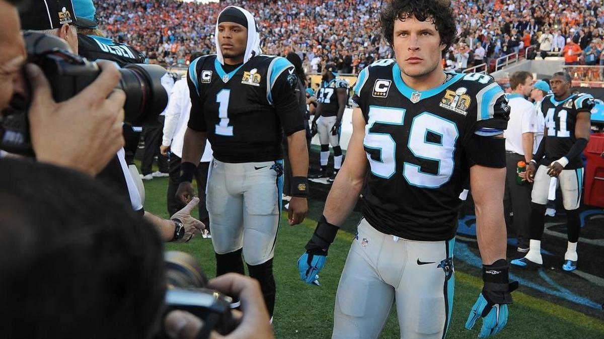 Carolina Panthers quarterback Cam Newton (1) and linebacker Luke Kuechly, pictured just before the Super Bowl on Feb. 7, 2016. Will the two of them ever get back there while in Panthers uniforms? Contractually, they are only linked together for the next three seasons.