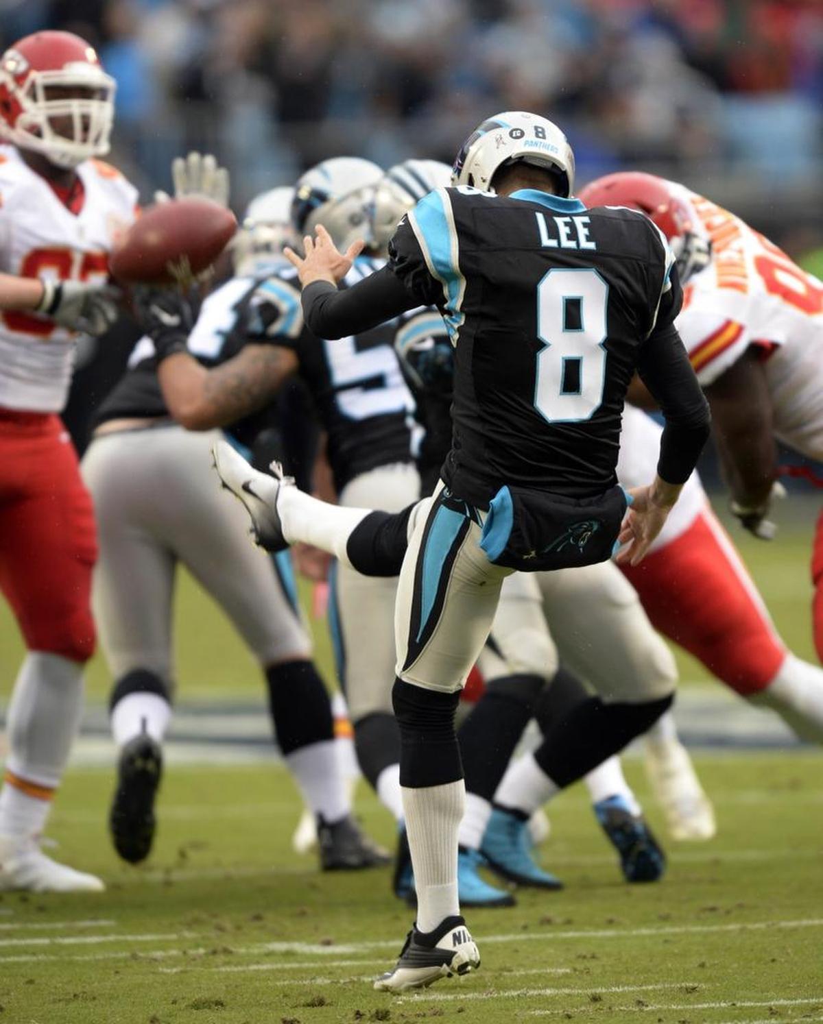 This was the last punt that Carolina Panthers punter Andy Lee tried in 2016 -- he had torn his hamstring on the sideline while stretching just moments before, but didn’t realize it.
