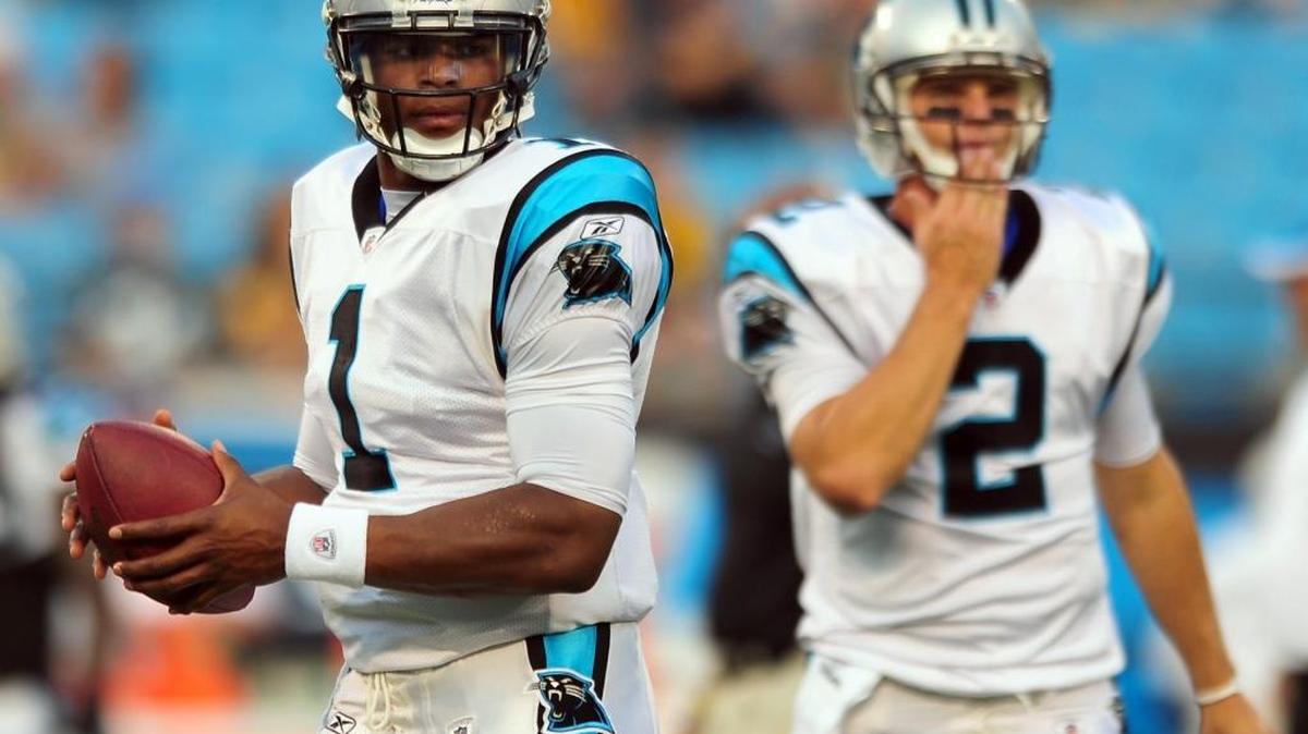 Cam Newton (1) and Jimmy Clausen (2) were both rated among the Top 100 recruits of 2007, but Clausen was considered the “can’t-miss” prospect. They later found themselves on the same NFL team in 2011, where Newton quickly beat out Clausen for the starting job.