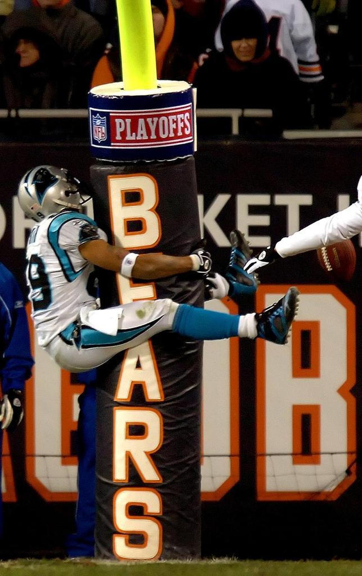 Carolina Panthers wide receiver Steve Smith hung onto the goal post after one of his two touchdowns in the Panthers’ 29-21 upset win at Chicago in the 2005 postseason. One play in particular that Smith made during the game still haunts Ron Rivera -- the Bears’ defensive coordinator at the time.