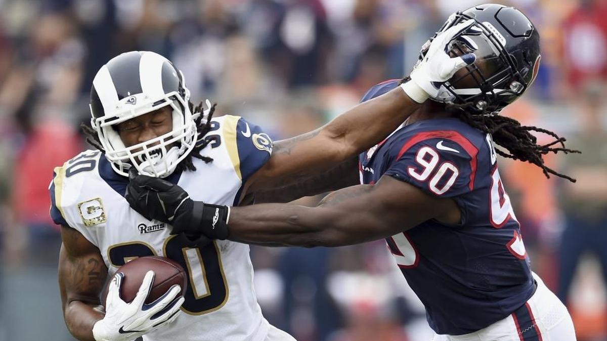 The Los Angeles Rams running back Todd Gurley II (30)? They were a lock to beat the Houston Texans and linebacker/defensive end Jadeveon Clowney (90).