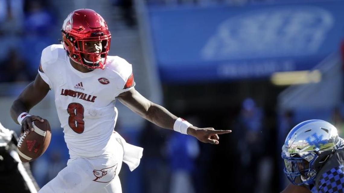 If former Louisville quarterback Lamar Jackson (8) goes late in the first round of the NFL Draft, somebody will get a deal.