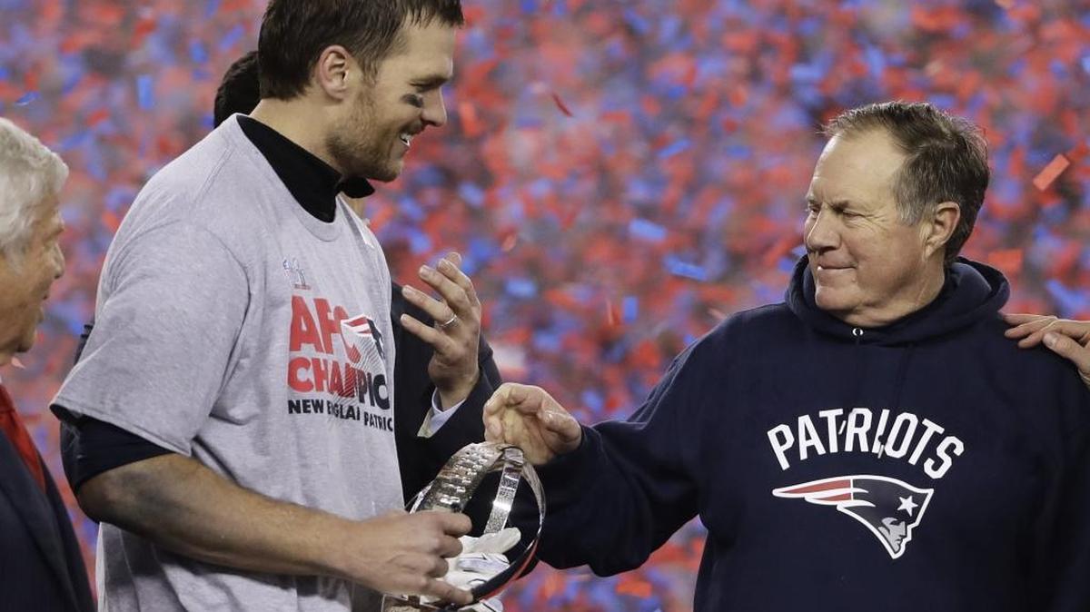 Compete for a Super Bowl berth every year? Only the New England Patriots, with quarterback Tom Brady, left, and coach Bill Belichick have figured out how.