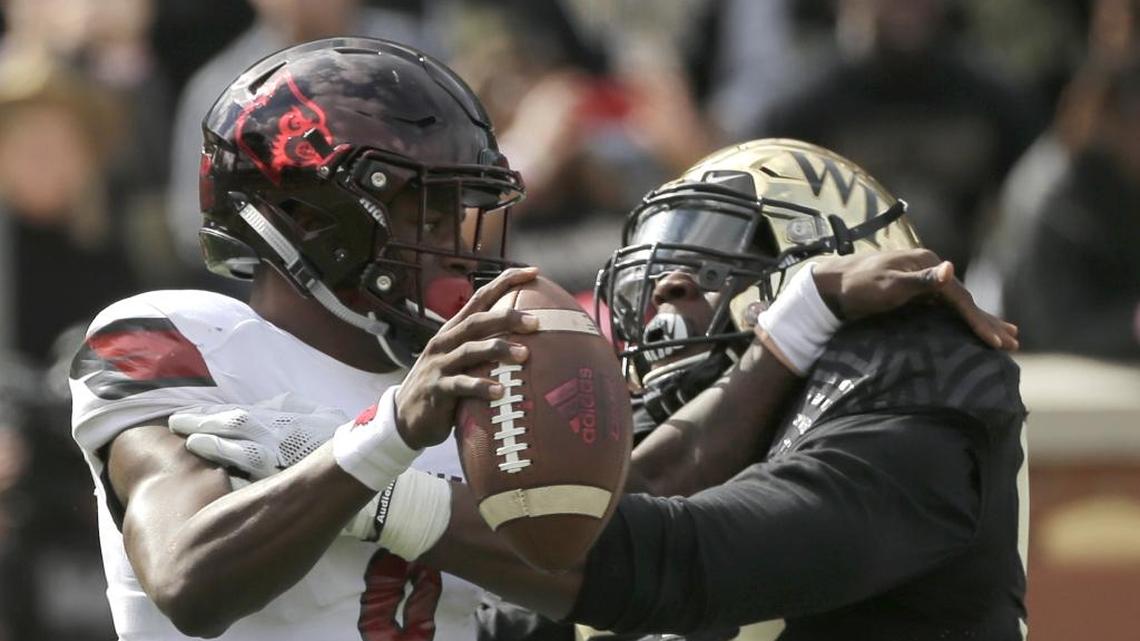 I keep hearing that Louisville quarterback Lamar Jackson, left, is a project, and that time will be required before he reaches fruition.