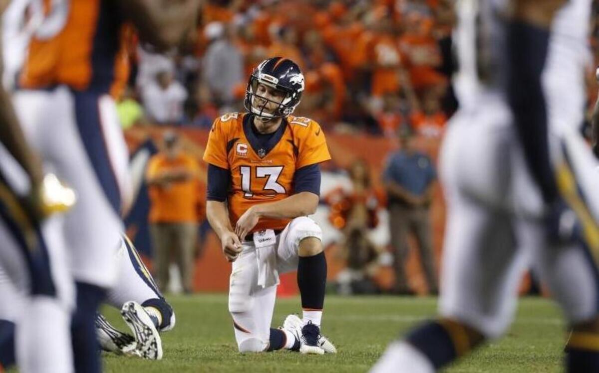 Denver Broncos quarterback Trevor Siemian (13) had the Lock of the Week in good shape, until he didn’t.