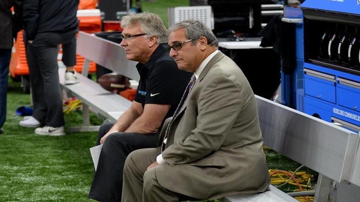 No matter how the Carolina Panthers finish up this season, it will be a huge shock if general manager Dave Gettleman (right) doesn’t still have a seat.