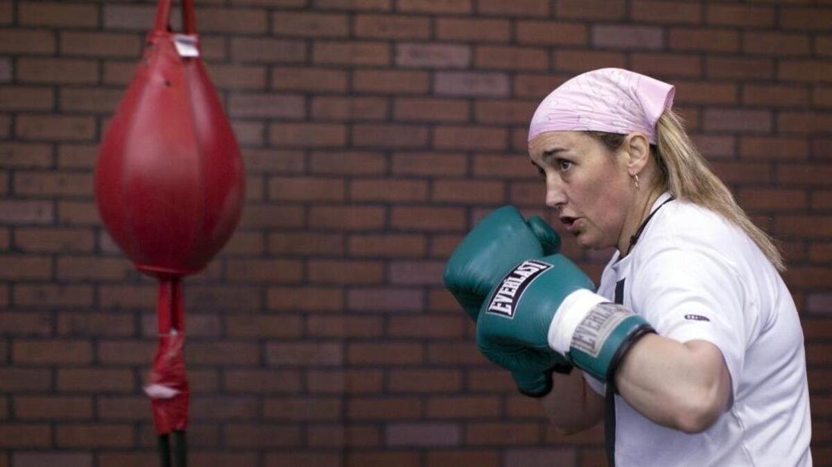 Amy Schumer is in talks to play former women’s lightweight champion Christy Salters Martin, above, in a film about the boxer’s life.