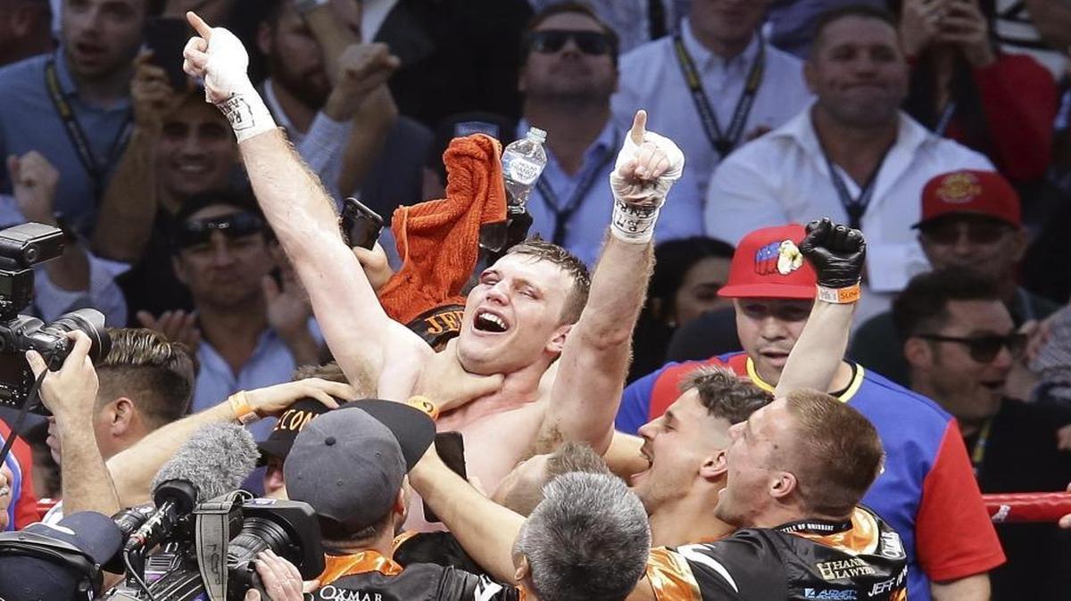 Jeff Horn of Australia celebrates after beating Manny Pacquiao of the Philippines during their WBO World Welterweight title fight in Brisbane, Australia, on Sunday. But did he really win?
