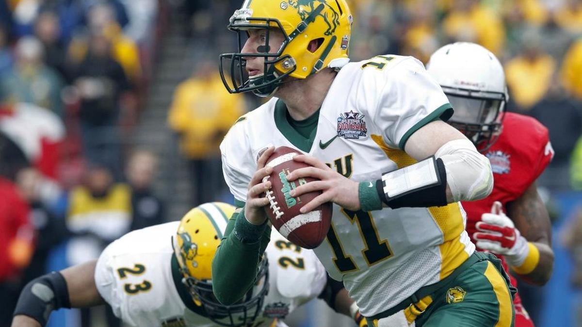 Count Tom Sorensen as a fan of Fargo, home of North Dakota State and former quarterback Carson Wentz (11).