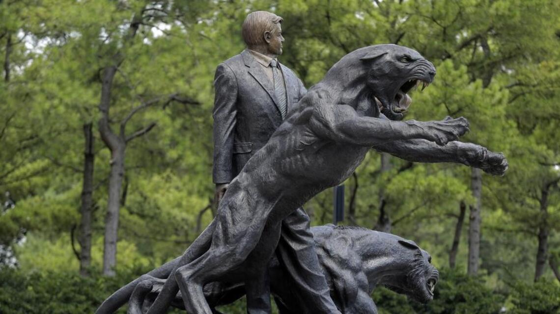 Carolina Panthers founder’s statue is no tribute to his legacy. But it’s close to it.