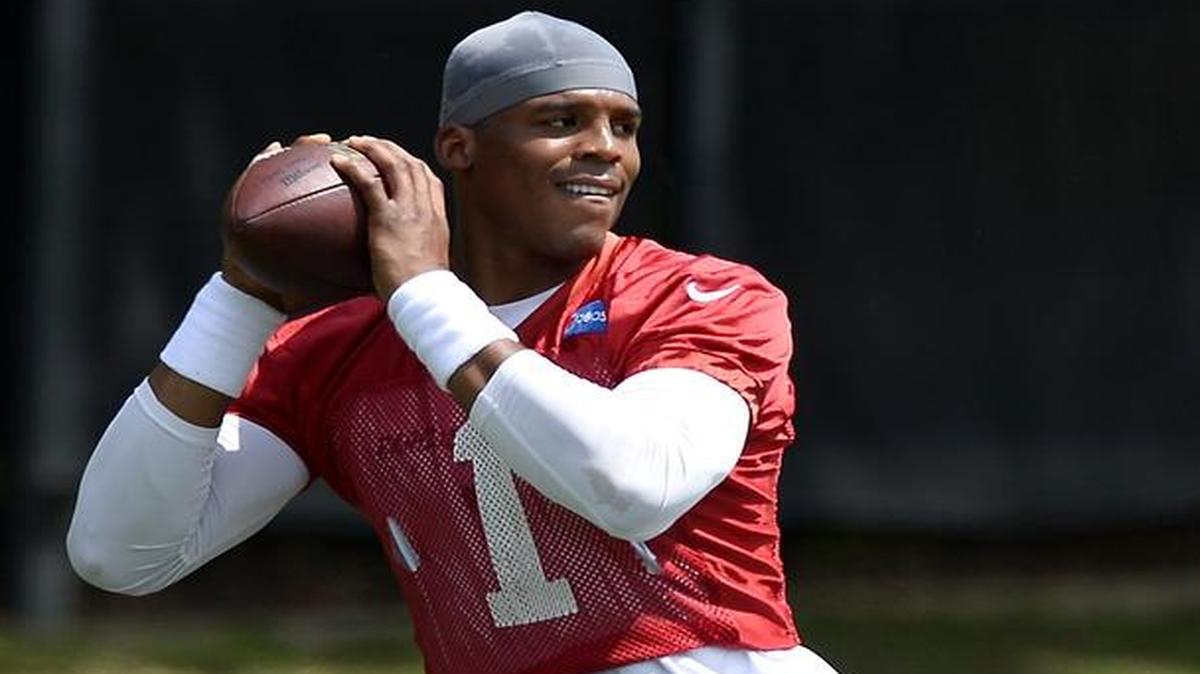 
Carolina Panthers quarterback Cam Newton the quarterback of the future ... for the Arizona Cardinals? Well, he does look good in red. 
