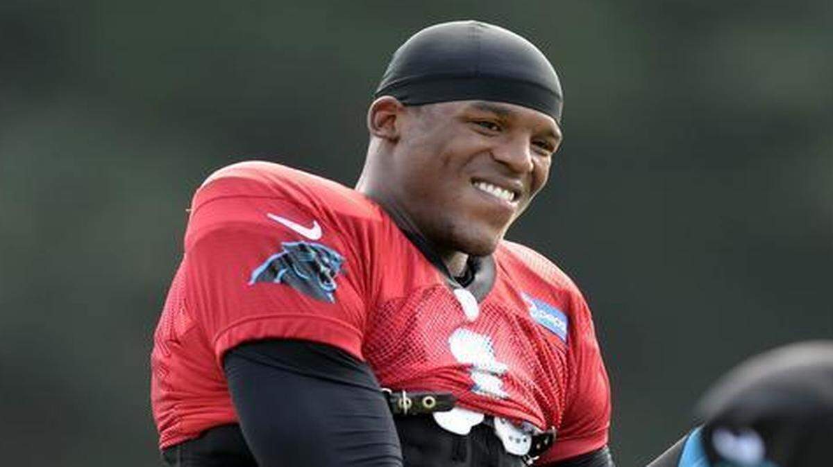 
Despite the red jersey, it isn’t a stretch to say the Carolina Panthers’ Cam Newton (1) isn’t your normal NFL quarterback. He proved that again on Monday.
