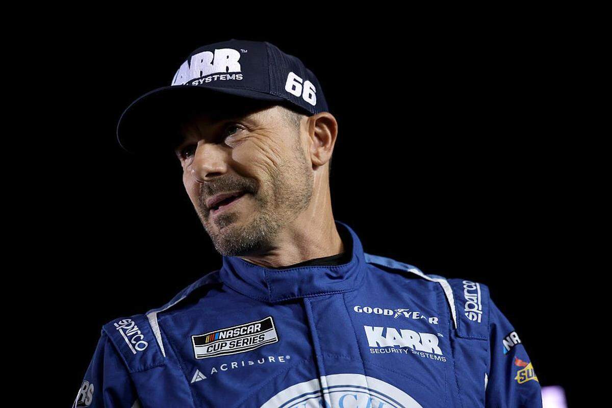 Casey Mears, driver of the #66 SI Yachts/Gracie Foundation Ford, looks on during qualifying for the NASCAR Cup Series Daytona 500 at Daytona International Speedway on February 11, 2026 in Daytona Beach, Florida.