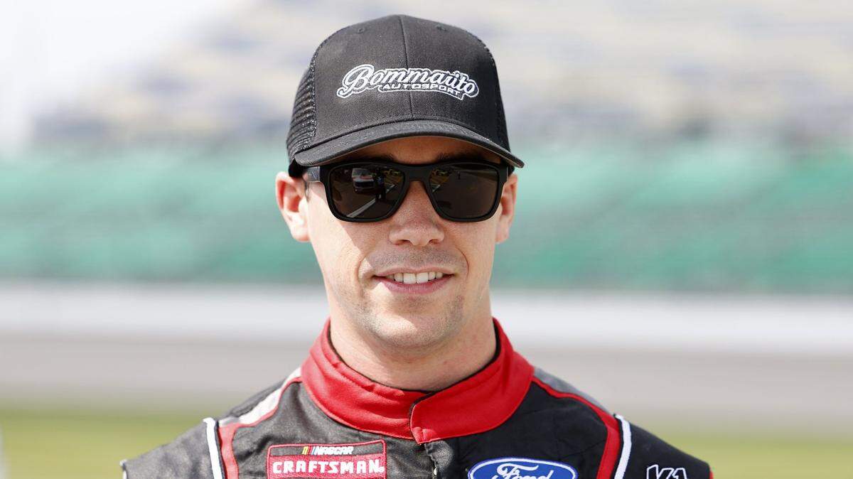 May 6, 2023; Kansas City, Kansas, USA; NASCAR Truck Series driver Ben Rhodes (99) during Truck Series practice and qualifying at Kansas Speedway. Mandatory Credit: Mike Dinovo-USA TODAY Sports